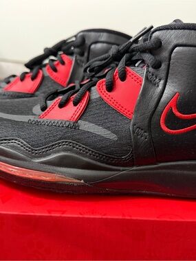 Kyrie NFINITY Kids Black and Red High-Top Sneakers